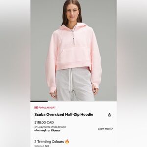 Lululemon Scuba half Zip Hoodie